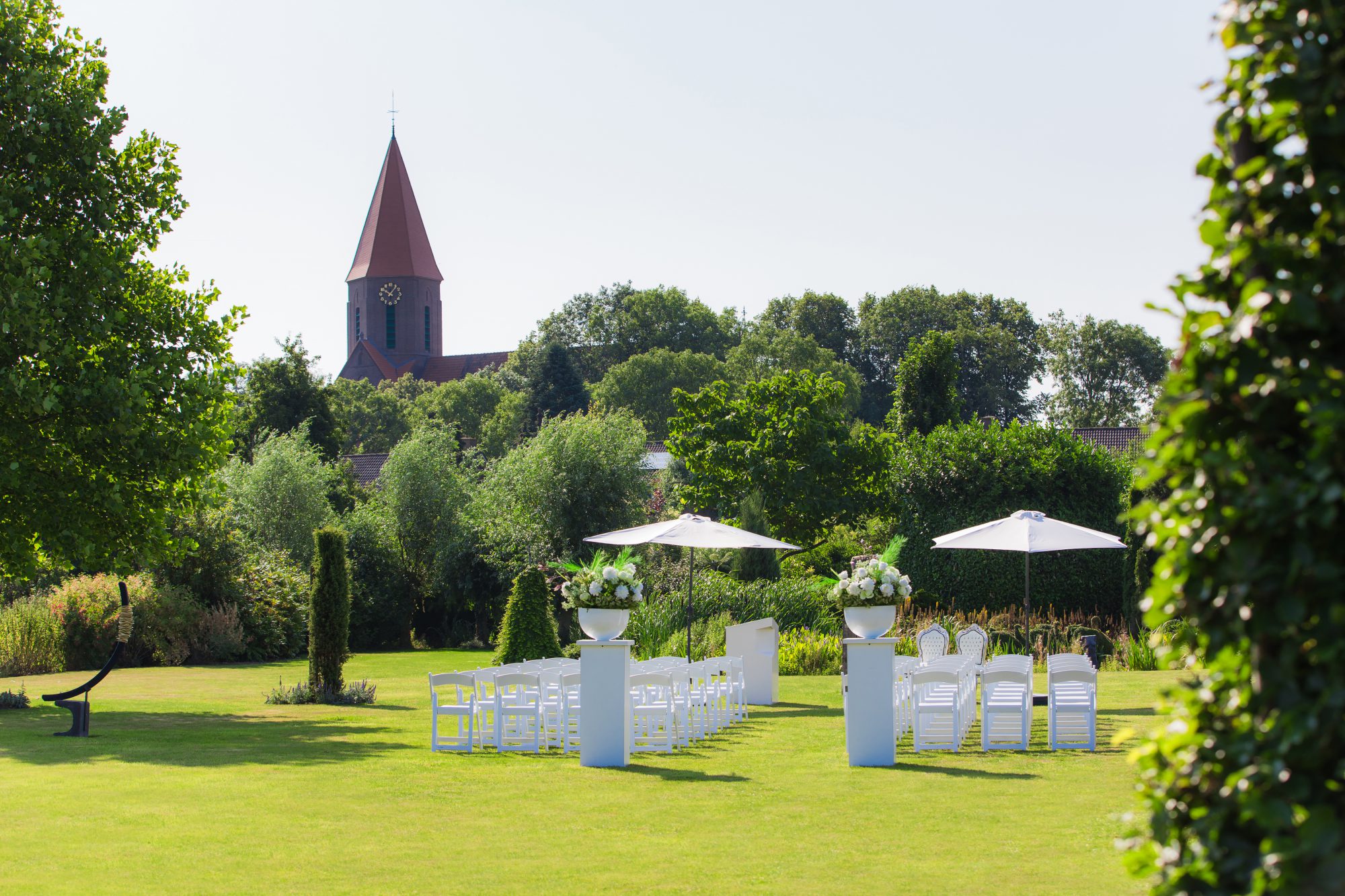 Opstelling ceremonie met tent